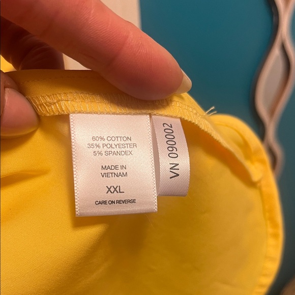 New York & Company Yellow Button Down Shirt - Picture 6 of 7